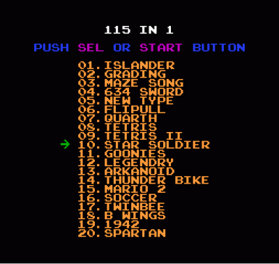 Rom juego 115 en 1