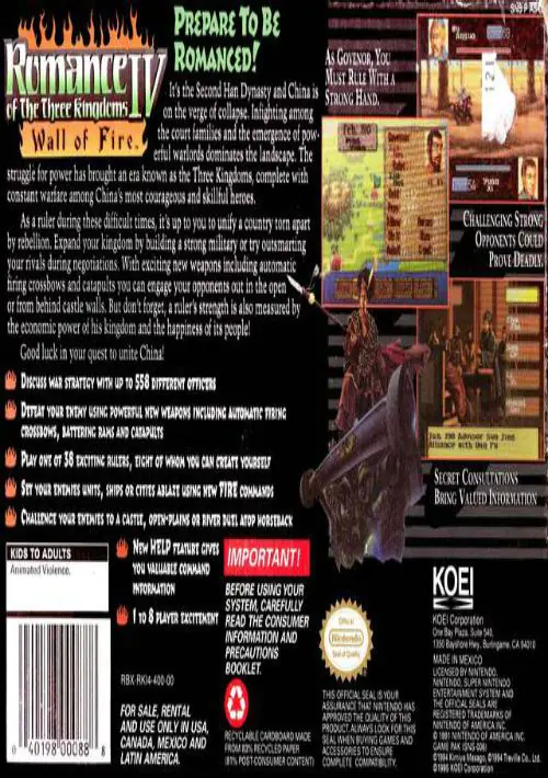 Romance Of The Three Kingdoms IV - Wall Of Fire