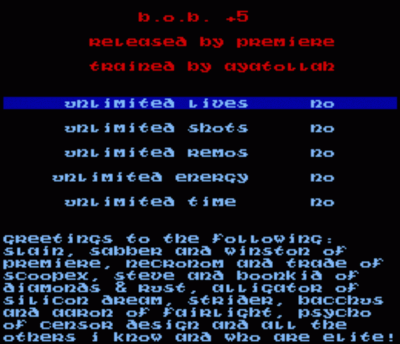 Rom juego Premiere - Dull Text Trainer